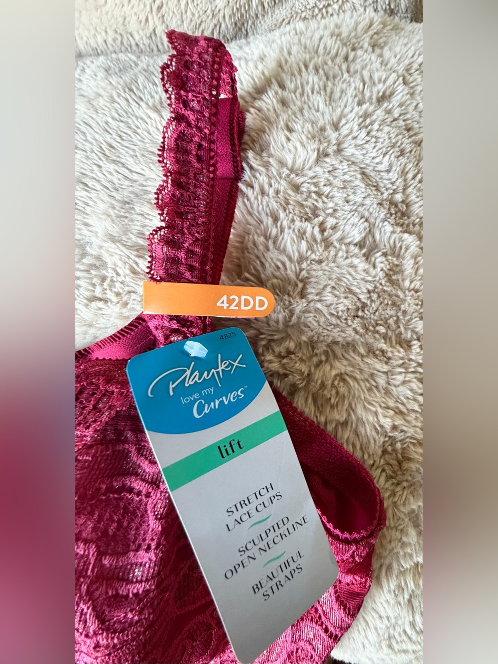 Playtex Lace Underwire Bra in Raspberry - Picture 7 of 16